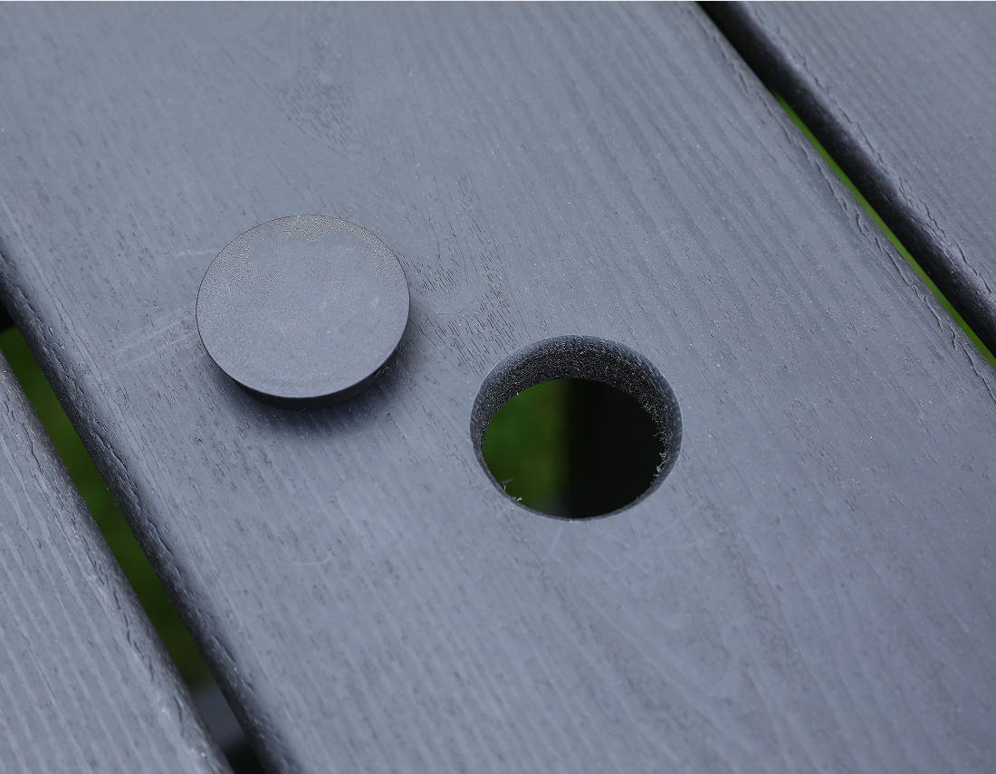 โต๊ะสนามสี่เหลี่ยม HDPE สีเทา