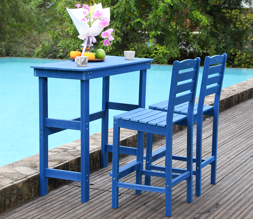 ชุดรับประทานอาหารบาร์ HDPE Vibrant Blue Social