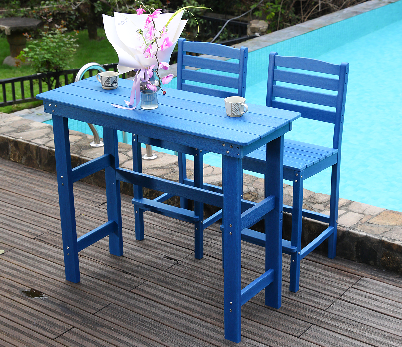 ชุดรับประทานอาหารบาร์ HDPE Vibrant Blue Social
