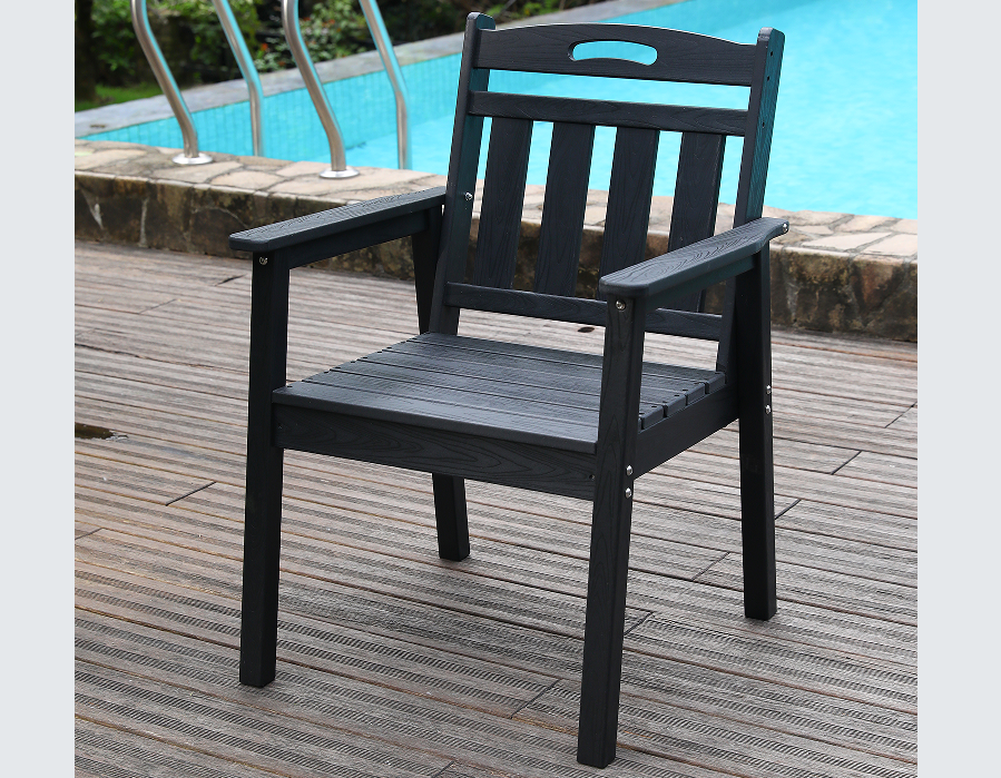 เก้าอี้รับประทานอาหาร HDPE Patio แนวตั้ง Onyx Flow