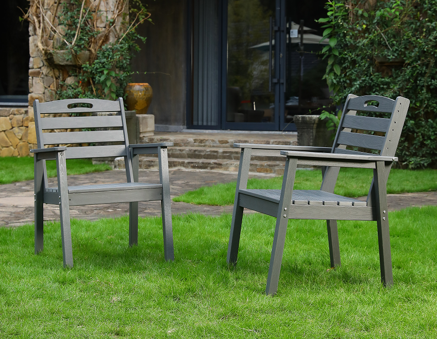 เก้าอี้ Classic X-Back HDPE Adirondack สีเทาชาร์โคล 2 แพ็ค