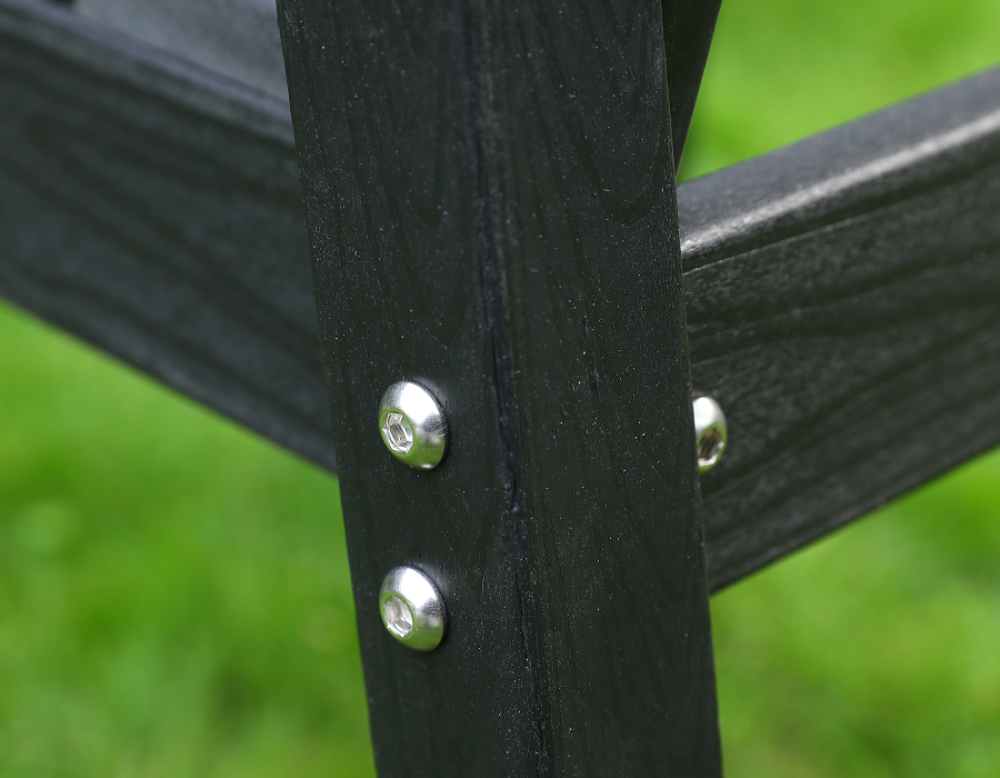 เก้าอี้รับประทานอาหาร HDPE Adirondack Cross Back สีดำ 2 แพ็ค