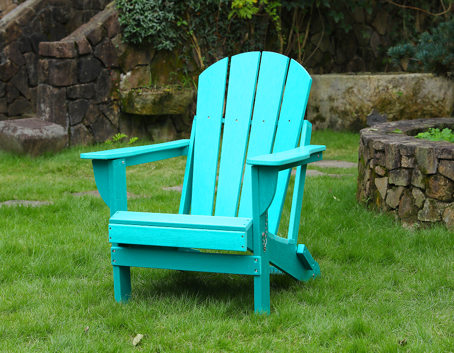 เก้าอี้ HDPE Frog Adirondack เทอร์ควอยซ์สีสันสดใส