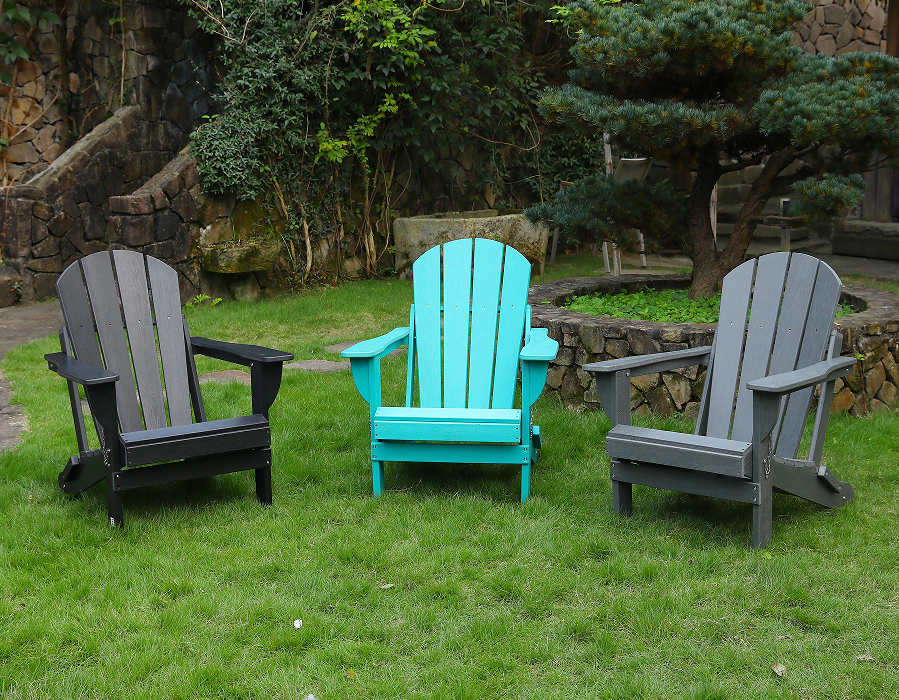 เก้าอี้ HDPE Frog Adirondack เทอร์ควอยซ์สีสันสดใส