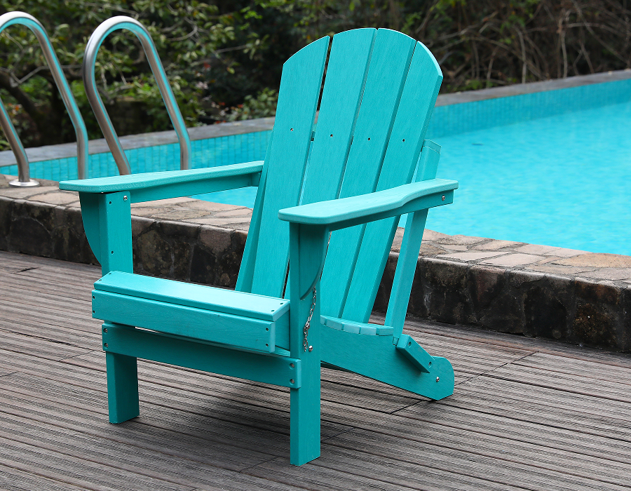 เก้าอี้ HDPE Frog Adirondack เทอร์ควอยซ์สีสันสดใส