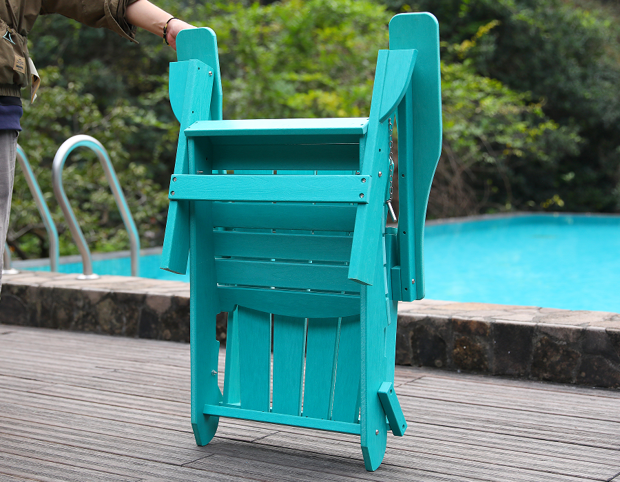 เก้าอี้ HDPE Frog Adirondack เทอร์ควอยซ์สีสันสดใส