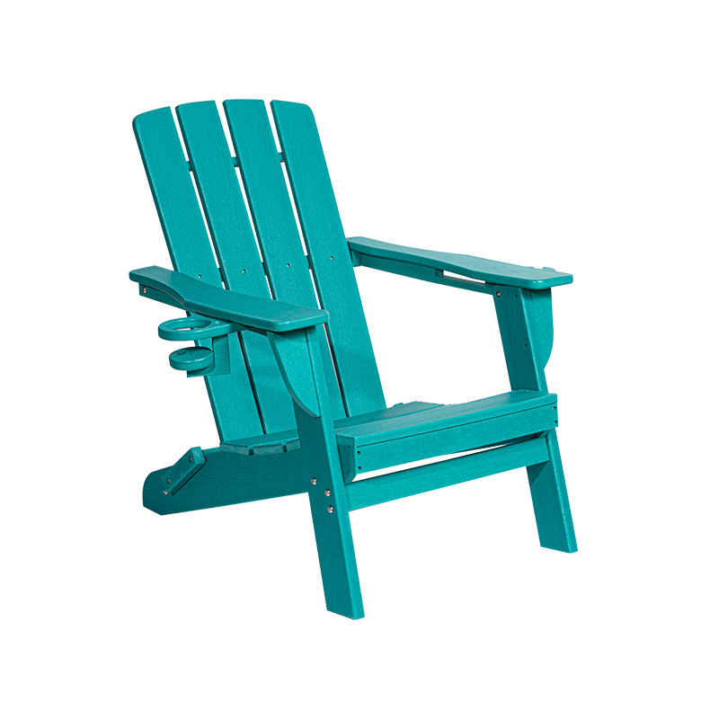 เก้าอี้ Adirondack HDPE ขนาดเล็ก Lake Blue พร้อมฮาร์ดแวร์สแตนเลส