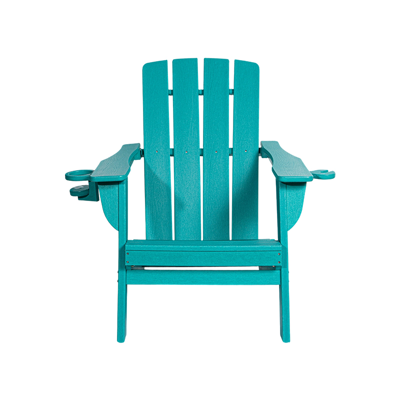 เก้าอี้ Adirondack HDPE ขนาดเล็ก Lake Blue พร้อมฮาร์ดแวร์สแตนเลส