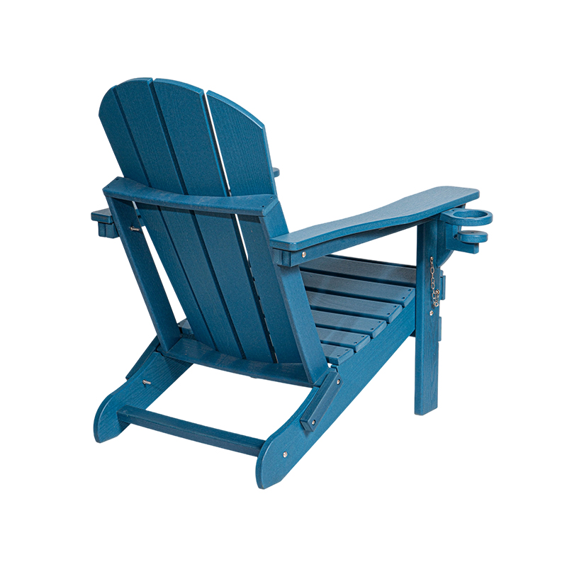เก้าอี้ Adirondack ไม้สีน้ำเงินเข้มสำหรับลานกลางแจ้ง